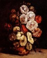 Malvarrosas en un cuenco de cobre Realista pintor Gustave Courbet